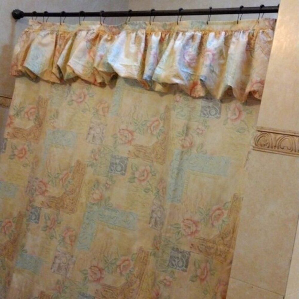 FLORAL PRINT SHOWER CURTAIN IN GORGEOUS NEUTRAL COLORS